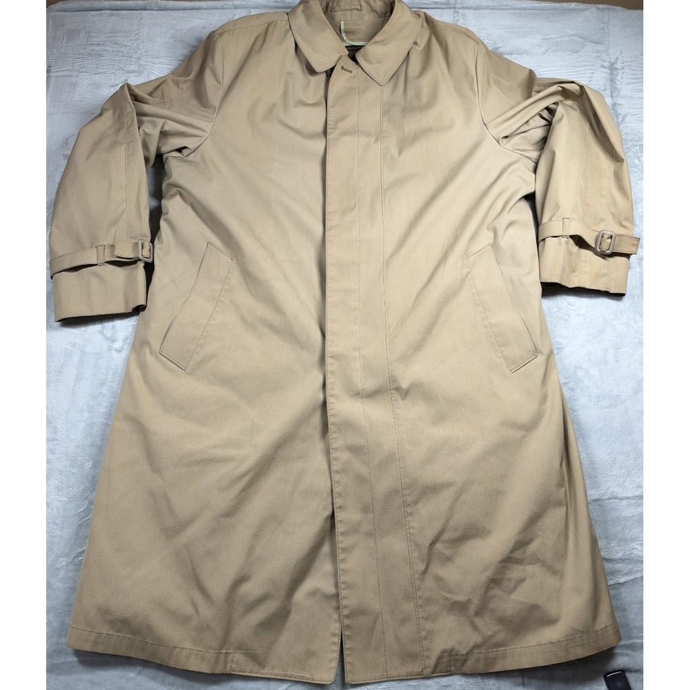 Vintage London Fog Maincoats Men's 44R Khaki Trench Coat Removable Liner